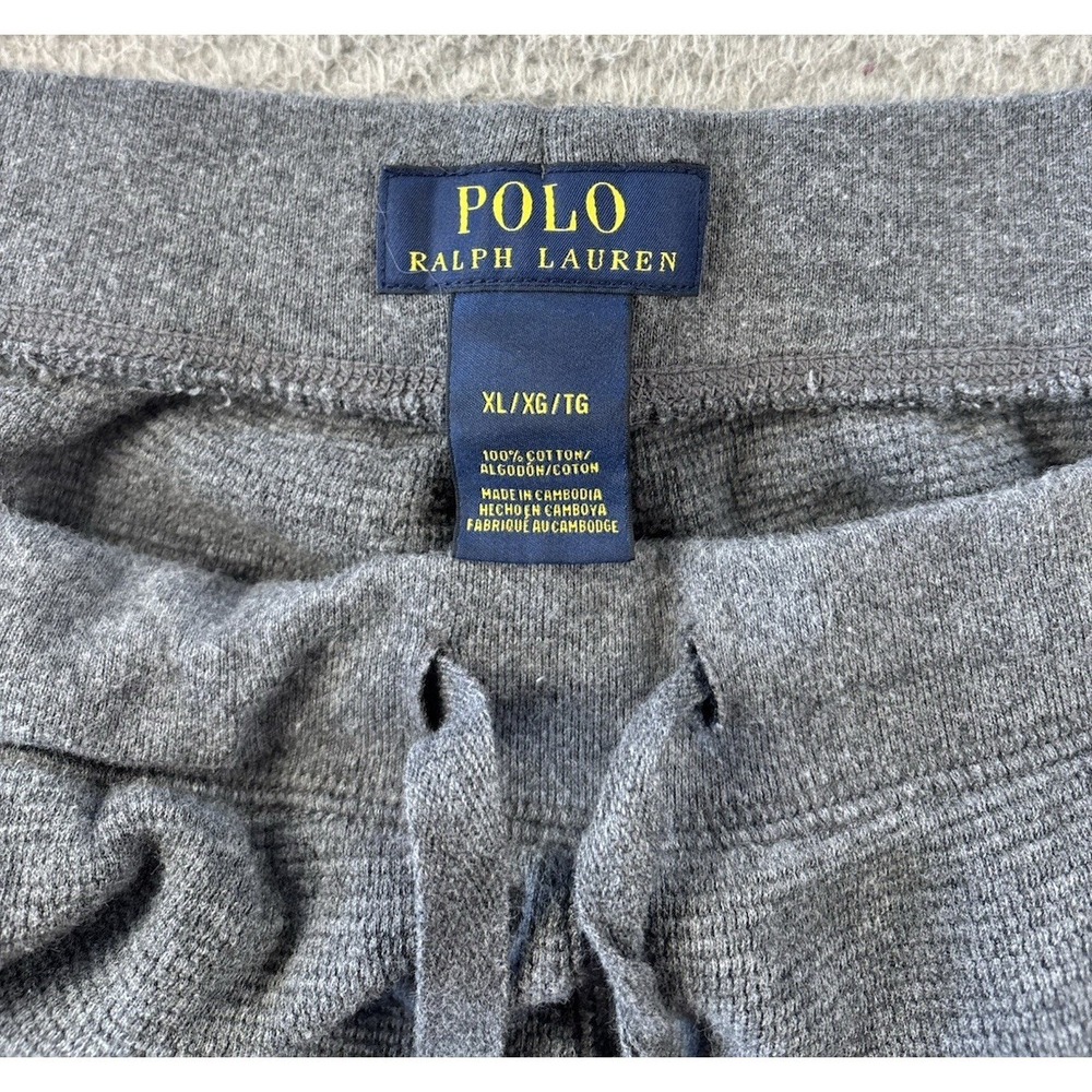 Polo Ralph Lauren Pajama Set Mens XL Gray Waffle Knit Thermal Short Sleeve - Picture 10 of 12